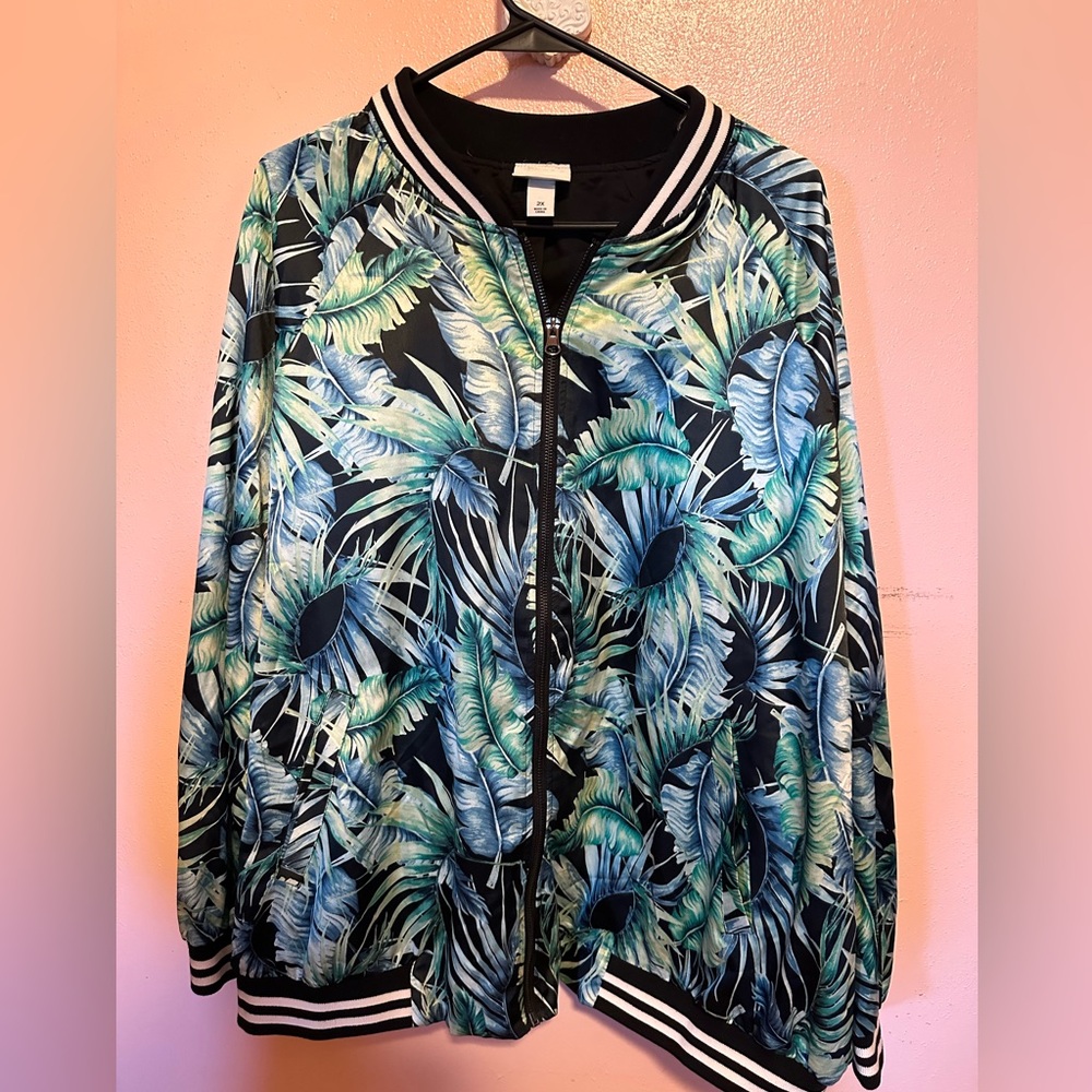Ava&ViV jungle green spring jacket 2x